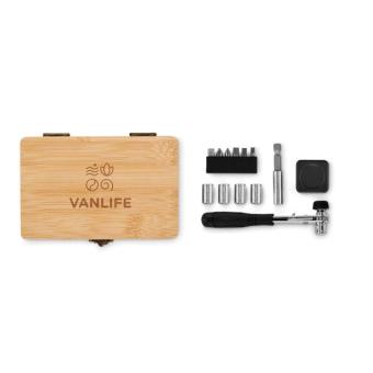 FUROBAM 13 piece tool set, bamboo case Timber