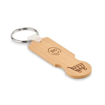 COMPRAS Bamboo euro token key ring Timber