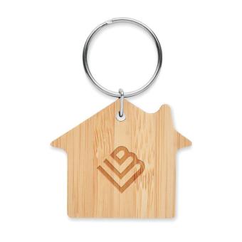 HOUSEBOO House shaped bamboo key ring Timber