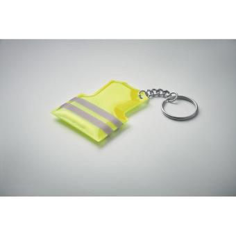 VISIBLE RING Key ring with reflecting vest Neon yellow