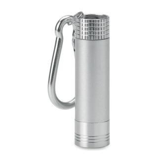 POP LIGHT Taschenlampe mit Karabiner Silber