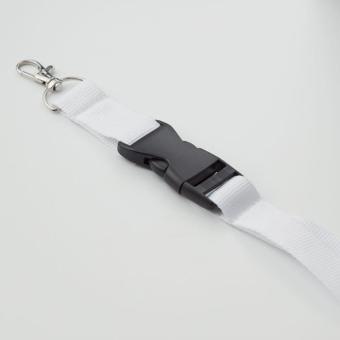 WIDE LANY Lanyard with metal hook 25mm White