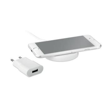 WIRELESS PLATO SET Wireless charger travel set White