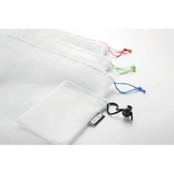 VEGGIE SET RPET Set of 3 RPET mesh food bags White