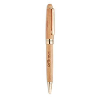 ETNA Bamboo twist ball pen in box Timber