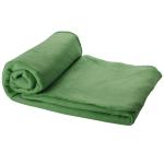 Huggy fleece plaid blanket with carry pouch Green