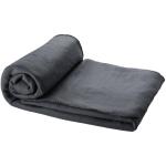 Huggy fleece plaid blanket with carry pouch Anthracite