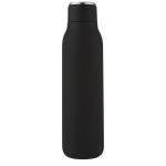 Marka 600 ml copper vacuum insulated bottle with metal loop Black
