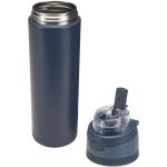 Theron 800 ml RCS recycled single wall stainless steel water bottle with dual function lid Navy