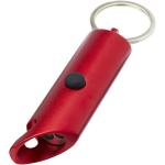 Flare RCS recycled aluminium IPX LED light and bottle opener with keychain Red