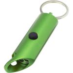 Flare RCS recycled aluminium IPX LED light and bottle opener with keychain Green