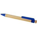 Rattan bamboo and recycled plastic ballpoint pen (black ink) Aztec blue