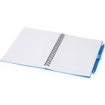 Niove recycled plastic soft cover notebook and ballpoint pen set (blue ink) Aztec blue