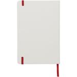 Spectrum A5 white notebook with coloured strap White/red