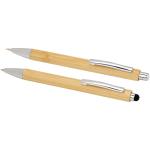 Oblys bamboo ballpoint pen and mechanical pencil set (black ink) Nature