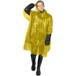 Mayan recycled plastic disposable rain poncho with storage pouch Yellow