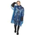 Mayan recycled plastic disposable rain poncho with storage pouch Dark blue
