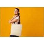 Nevada 100 g/m² cotton tote bag coloured handles 7L, nature Nature,yellow