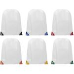 Oriole drawstring bag with coloured corners 5L White/green
