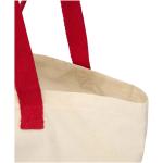 Sierra 140 g/m² Faltbare Tragetasche aus GRS recycelter Baumwolle 12L, natur Natur,rot