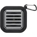 Solo 3W IPX5 RCS recycled plastic solar Bluetooth® speaker with carabiner Black