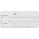 Adhil 10.000 mAh 10W recycled plastic power bank with 2 built-in cables White