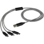Alphecca 5-in-1-Ladekabel aus recyceltem Aluminium und RPET Schwarz