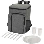 Tundra GRS recycled picnic cooler backpack with cutlery set 20L Heather smoke
