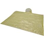 Fog poncho in round plastic container with carabiner Yellow