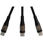 SCX.design C51 60W 5-in-1-Schnellladekabel aus rPET mit Display Schwarz