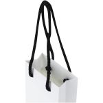 Handgefertigte 170 g/m² Integra-Papiertüte mit Kunststoff Kordelgriffen – 9,5 × 4 × 17 cm Weiß/schwarz