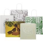 Kraftpapiertasche 120 g/m² mit gedrehten Griffen – 24 × 9 × 32 cm Weiß
