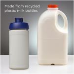 Baseline 500 ml recycled sport bottle with flip lid, natural Natural, blue