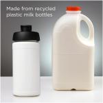 Baseline 500 ml recycled sport bottle with flip lid White/black