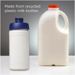 Baseline 500 ml recycelte Sportflasche mit Klappdeckel Weiß/blau