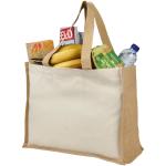 Varai 320 g/m² canvas and jute shopping tote bag 23L Nature