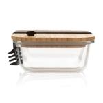 XD Collection Glass lunchbox with bamboo lid Transparent