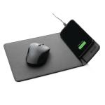 Swiss Peak RCS recycled PU 10W wireless charging mousepad Black