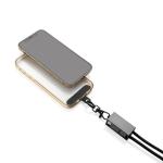 XD Xclusive Terra 60Wduales Ladekabel aus RCS recyceltem PET mit Lanyard Grau/schwarz