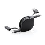 XD Collection 6-in-1 Kabel aus TPE und RCS Standard recyceltem Kunststoff Schwarz