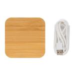 XD Collection Bamboo 5W wireless charger with USB Brown