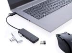 XD Collection RCS recycled plastic USB hub with dual input Black