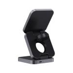 XD Xclusive Terra faltbares 3-in-1 15W Charger aus RCS rec. Aluminium Grau