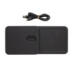 Swiss Peak 3 in 1 RCS recycled PU wireless charger desk tray Black