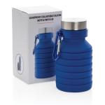 XD Collection Leakproof collapsible silicone bottle with lid Aztec blue