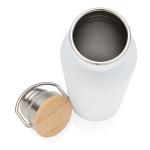 XD Collection Modern stainless steel bottle with bamboo lid White