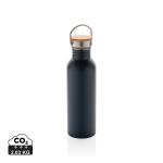 XD Collection Modern stainless steel bottle with bamboo lid 