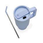 XD Collection Embrace deluxe RCS recycled stainless steel tumbler 900ml Light blue
