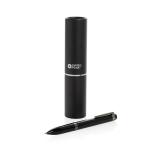 Swiss peak OSLO recycled stainless steel deluxe pen Black