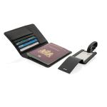 Swiss Peak GRS recycled PU travel gift set Black